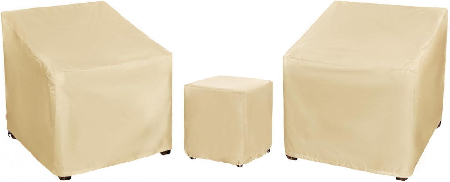 Patio Furniture Covers for 3 Piece Bistro Set, Waterproof Beige