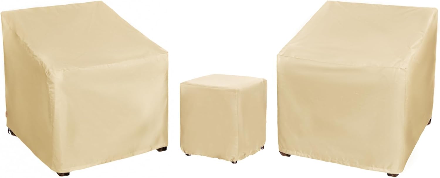 Patio Furniture Covers for 3 Piece Bistro Set, Waterproof Beige