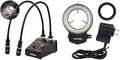 AmScope LED Dual Gooseneck Illuminator with 144-LED Ring Light