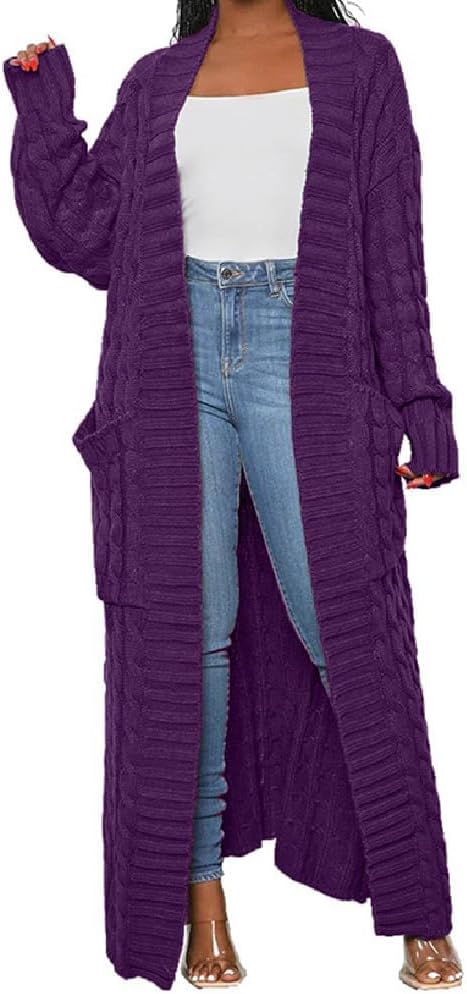 Stylish Cable Knit Cardigan for Women with 2-Pockets
