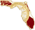PinMart State Shape Flag Lapel Pin - Florida Flag Shape Pin