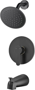 WRISIN Black Shower Faucet Set with High-Pressure Rain Showerhead
