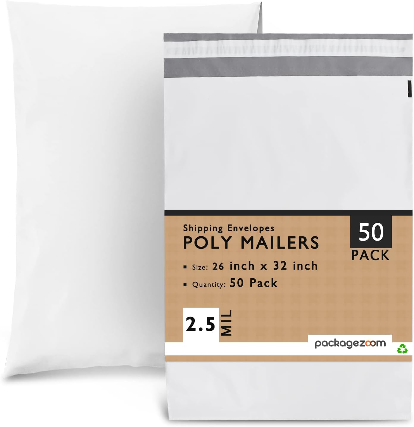 PackageZoom 26x32 Poly Mailers - Strong Self-Seal Shipping Bags