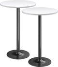 Furmax Bistro Pub Table Round Bar Height Cocktail Table - Sleek Marble