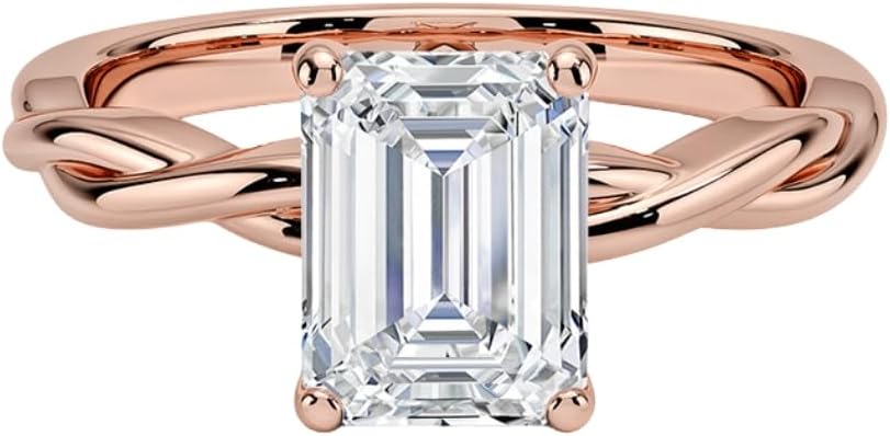 1-3 CT Moissanite Engagement Ring in Solid Gold & Silver