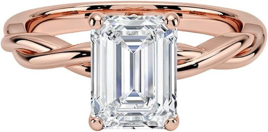 1-3 CT Moissanite Engagement Ring in Solid Gold & Silver