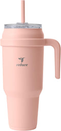 50 oz Stainless Steel Tumbler with Handle - Pink Clay - Keeps Drinks