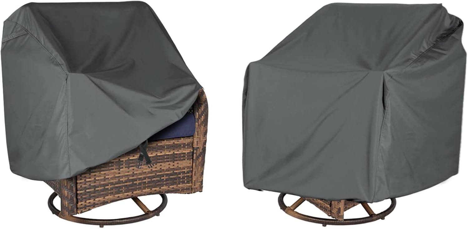 Outdoor Swivel Lounge Chair Cover 2 Pack for All Weather Use