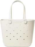 Extra-Large Cream Beach Tote - Waterproof EVA Getaway Bag