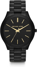 Michael Kors Slim Runway Women's Watch - Slim Black Stainless Style