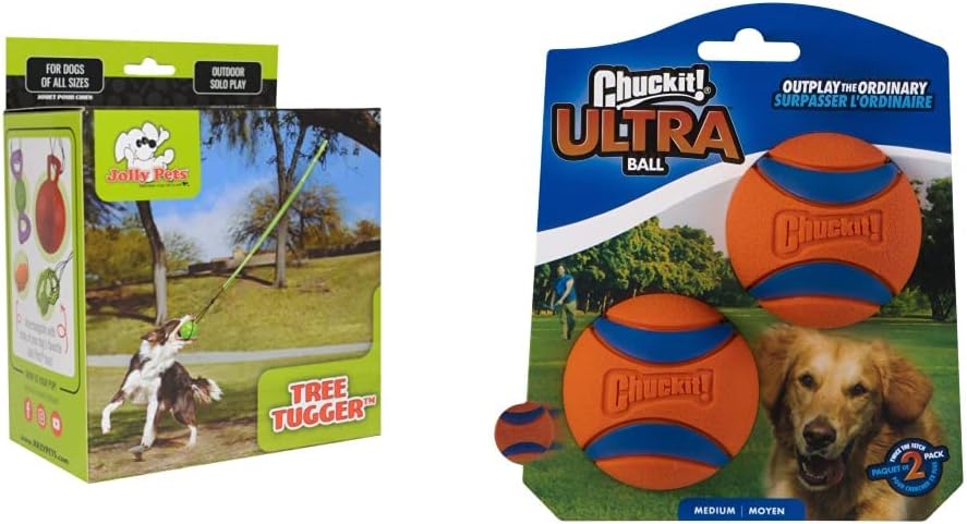 Jolly Pets Tree Tugger & ChuckIt Ultra Ball for Fun Playtime