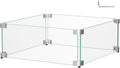 20.5 x 20.5 x 6 in Glass Wind Guard for Propane Fire Pit - Stable