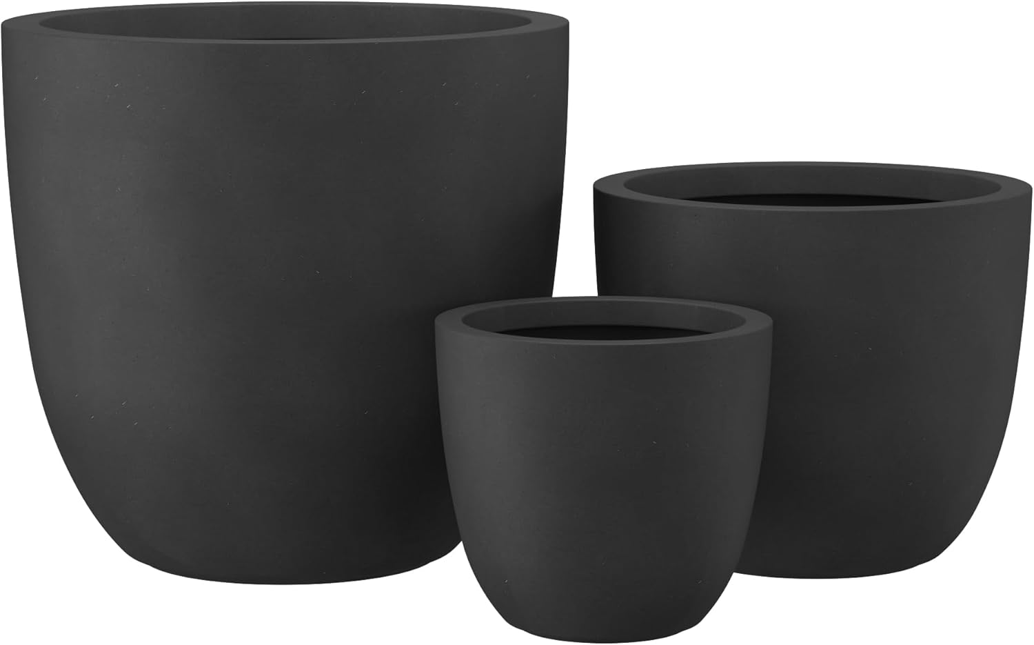 Kante Concrete Round Planters Set of 3 for Indoor Outdoor Use