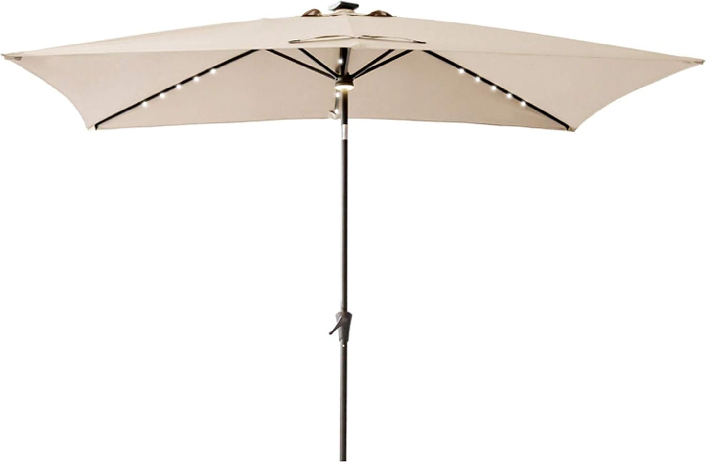 C-Hopetree Rectangular Outdoor Patio Market Umbrella with Lights