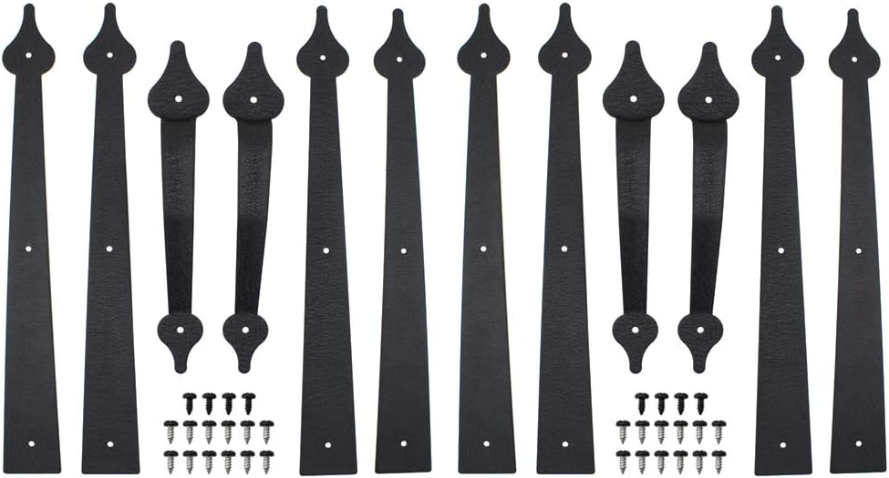 WINSOON Decorative Metal Garage Door Hardware for Rustic Charm