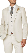 Wangyue Mens Suit 3 Piece Slim Fit Suit for Men - Tailored