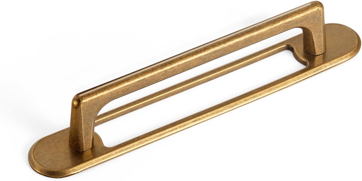Goo-Ki Antique Brass Cabinet Pulls with Filigree Backplate