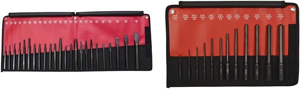 Mayhew Pro 24-Piece Punch & Chisel Kit with 12-Piece Pilot Set