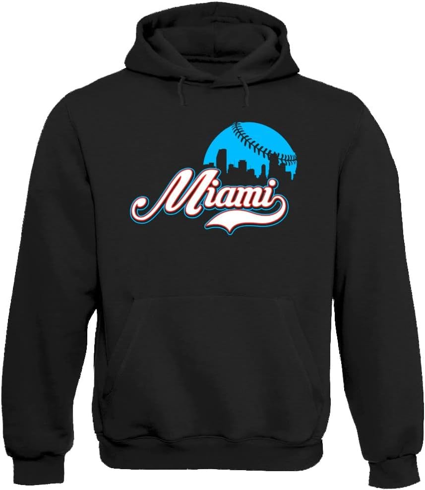 Xtreme Apparrel Cityscape Skyline Men's Hoodie for Baseball Fans