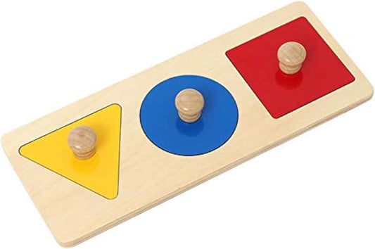 Montessori Jumbo Knob Shape Puzzles - Toddlers' Colorful Sorting Fun