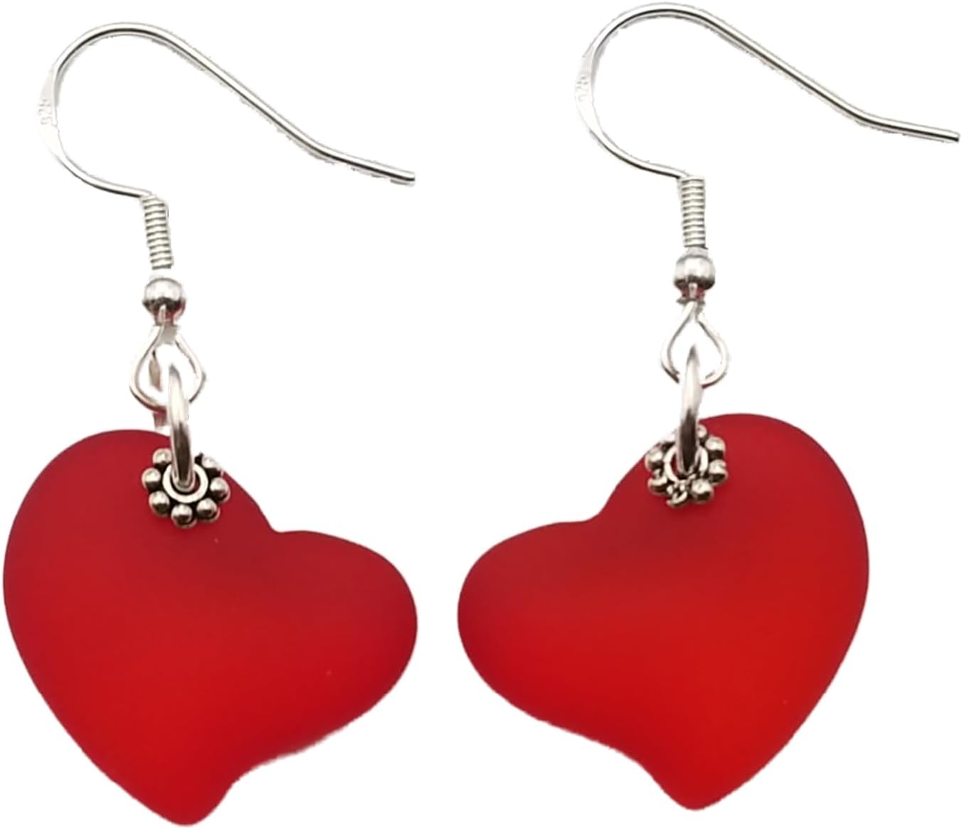 Yinahawaii Handmade Sea Glass Jewelry - Twin Hearts Earrings