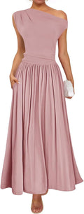 Sleeveless One Shoulder Maxi Dress - Elegant Summer Slip