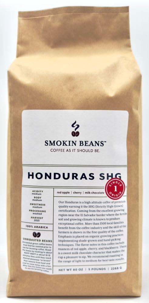5-Pound Unroasted Green Arabica Coffee Beans for Home Roasting