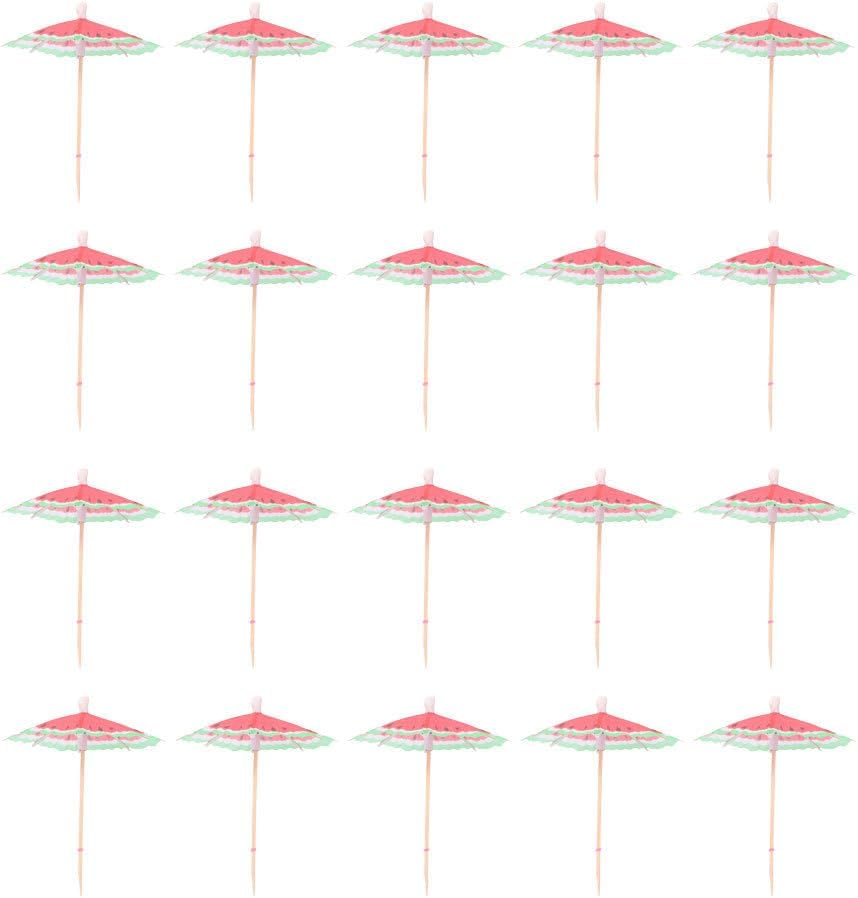 Tropical Party Watermelon Umbrella Picks Set