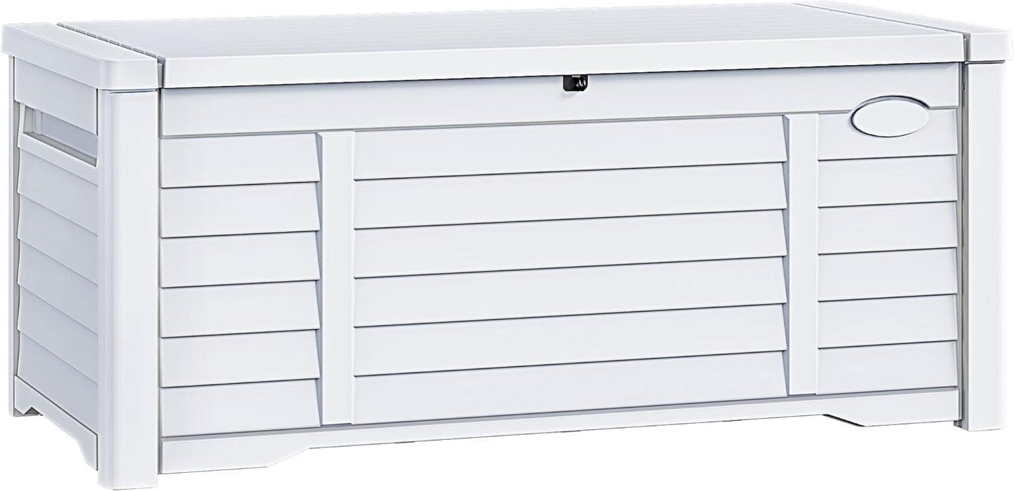 DWVO Large Deck Box 120 Gallon Waterproof Outdoor Storage Solution
