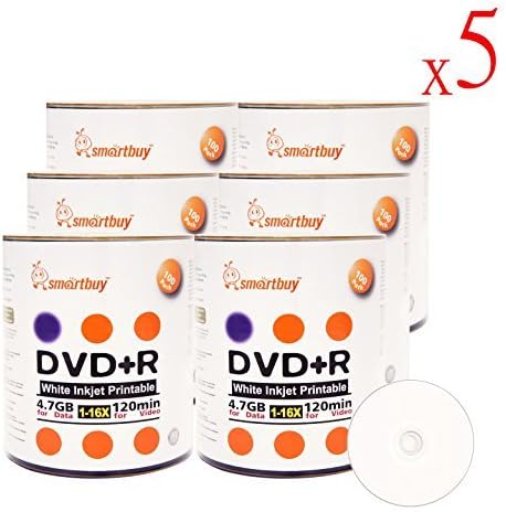 Smartbuy 4.7gb 16x DVD+R White Inkjet Hub Printable Discs