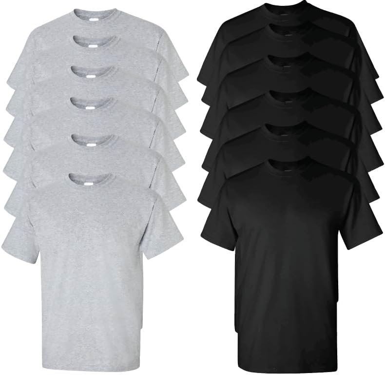 Everyday Tees Men's Heavy Cotton Tee Pack of 12 Assorted Colors