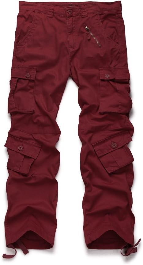 OCHENTA Men's Cotton Casual Cargo Pants for Tactical Comfort