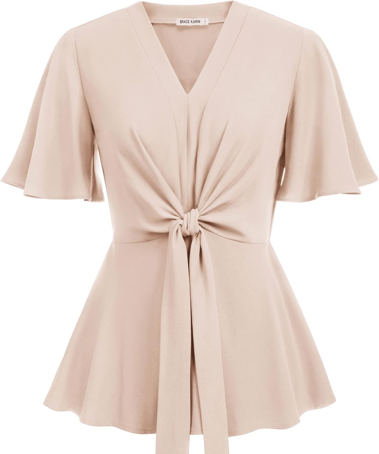 Elegant V Neck Peplum Tops for Women by GRACE KARIN - Stylish