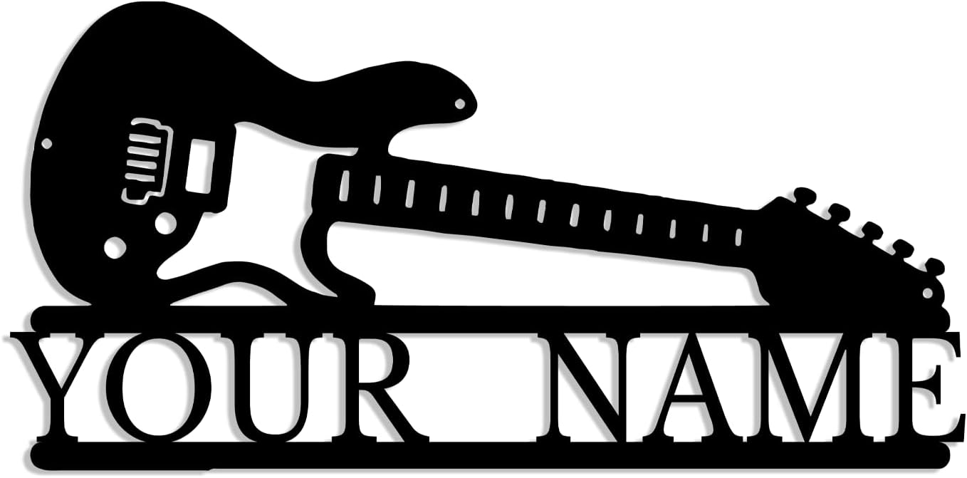 Personalized Guitar Metal Wall Art by Senyer