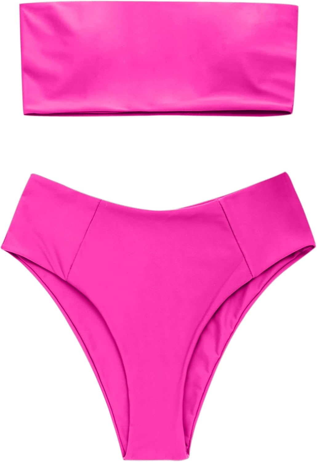 ZAFUL Women's High Cut Bandeau Bikini Set for Beach Fun