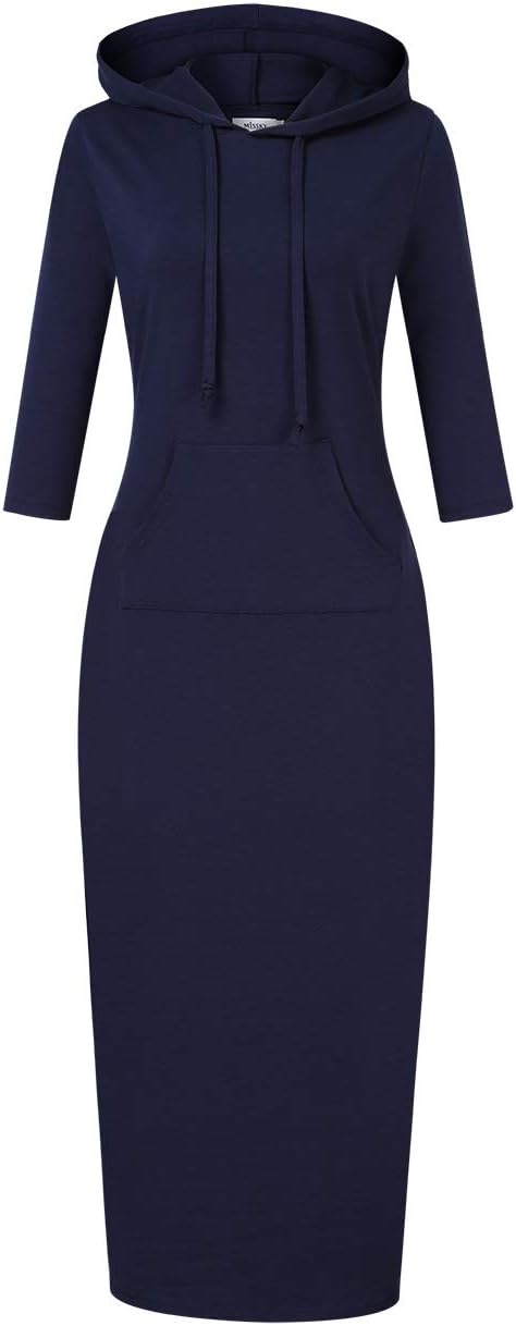 MISSKY Women's Casual Pocket Slim Pullover Maxi Dress Review