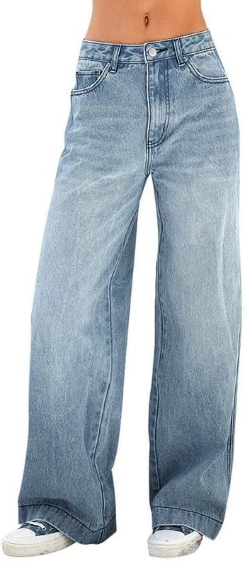 EMMIOL Women's Vintage Y2K Wide Leg Jeans for Everyday Style