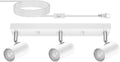 3 Light Track Lighting Kit White 3 Way Plug in Ceiling Spotlight