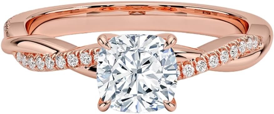 1-3 CT Moissanite Engagement Ring in Solid Gold & Silver