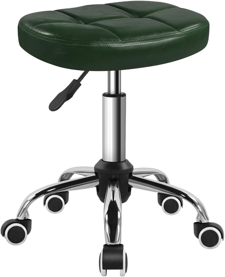 6-Square Lattice PU Swivel Stool for Work and SPA Use