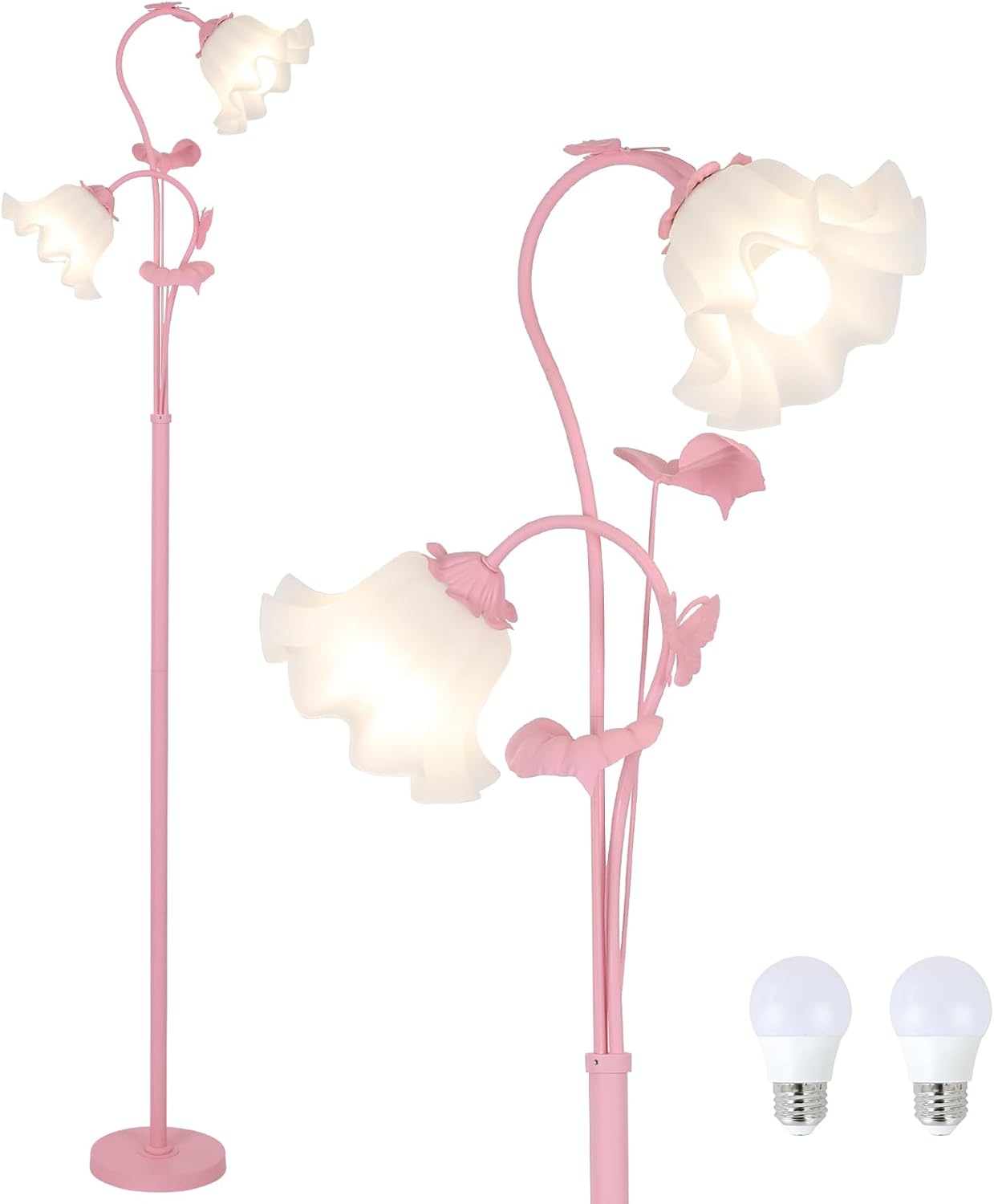 Unique Pink Flower Floor Lamp with Acrylic Shade for Home Decor