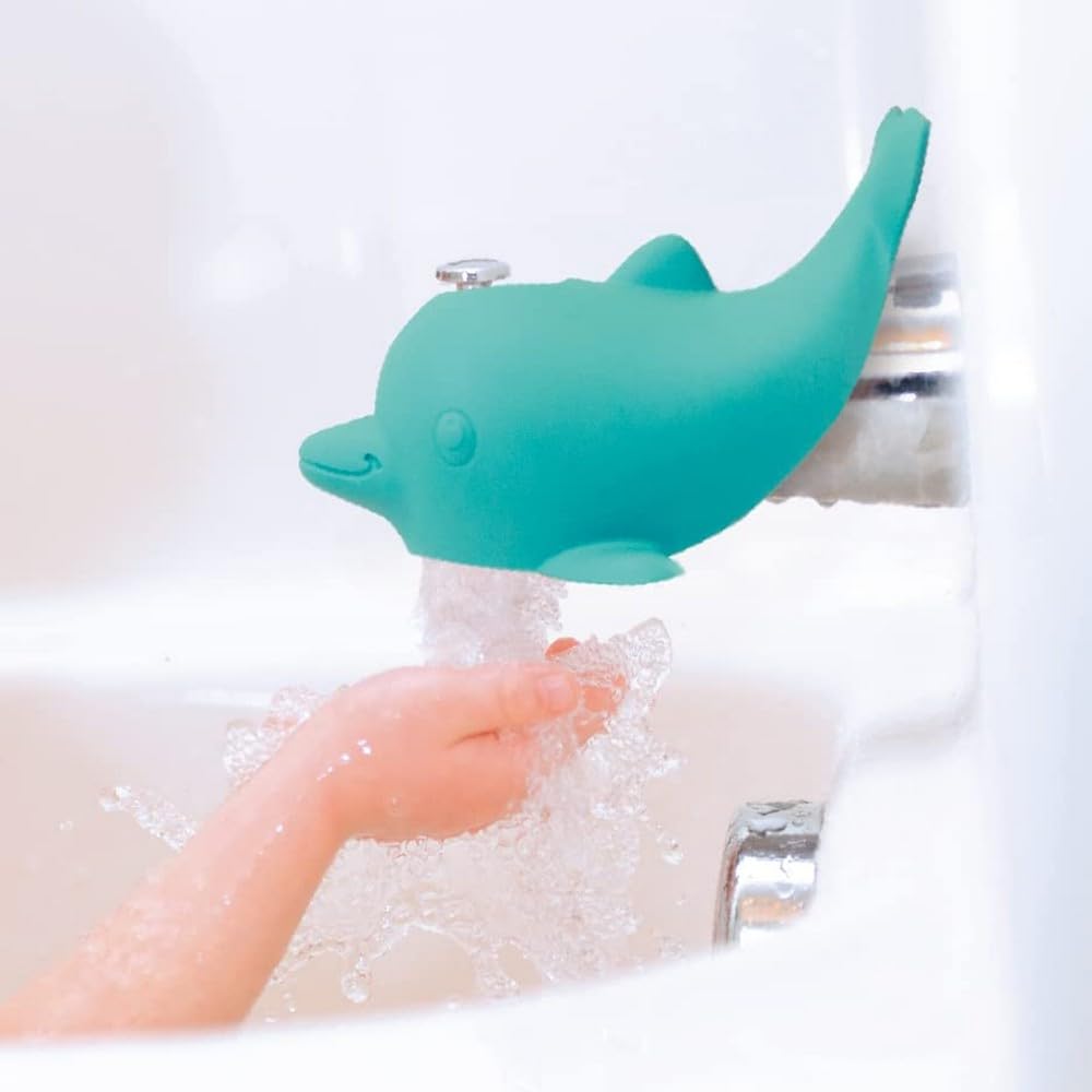 Nuby Dolphin Spout Guard - Safe Bath Time - Bonus Bath Toys