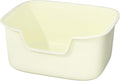 Large Cat Litter Box with High Sides Creamy White - Side Entry