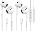 Earphones for iPhone Wired 2 Pack MFI Certified - Clear Stereo Sound