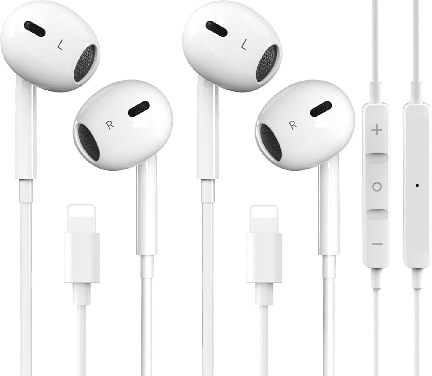 [MFI Certified] HiFi Stereo Earphones for iPhone - Dual Pack