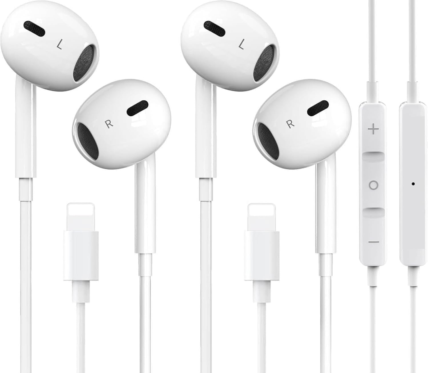 [MFI Certified] HiFi Stereo Earphones for iPhone - Dual Pack