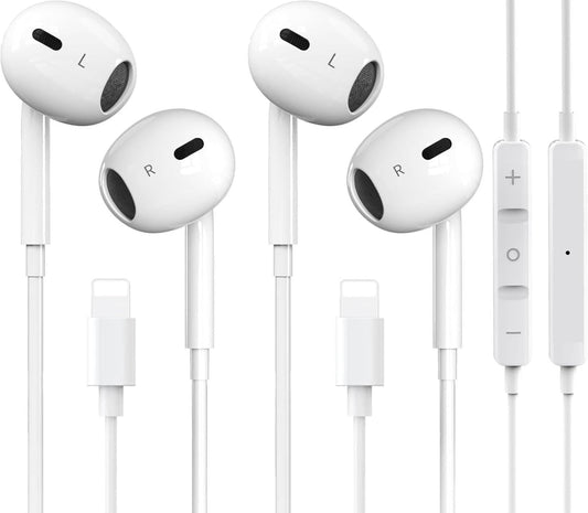[MFI Certified] HiFi Stereo Earphones for iPhone - Dual Pack