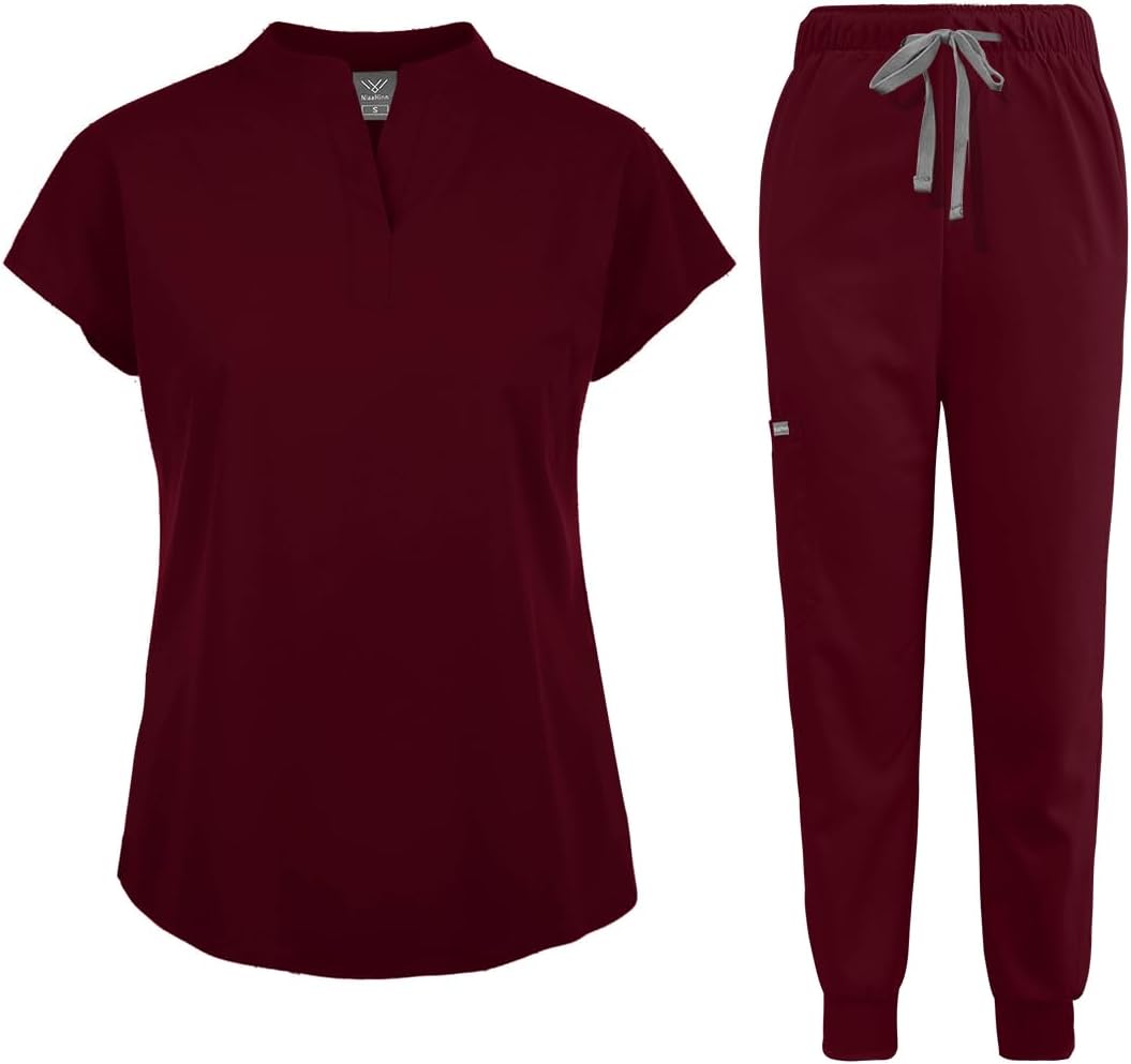 Niaahinn Scrubs Set for Women: Stylish Nurse Uniform Jogger Suit