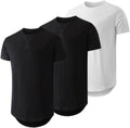 JMIERR Mens 3 Pack Cotton Hipster Longline Crewneck T-Shirt is