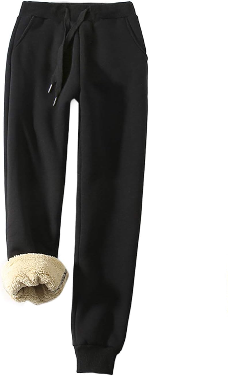 Yeokou Women's Warm Sherpa Lined Athletic Sweatpants Jogger Fleece